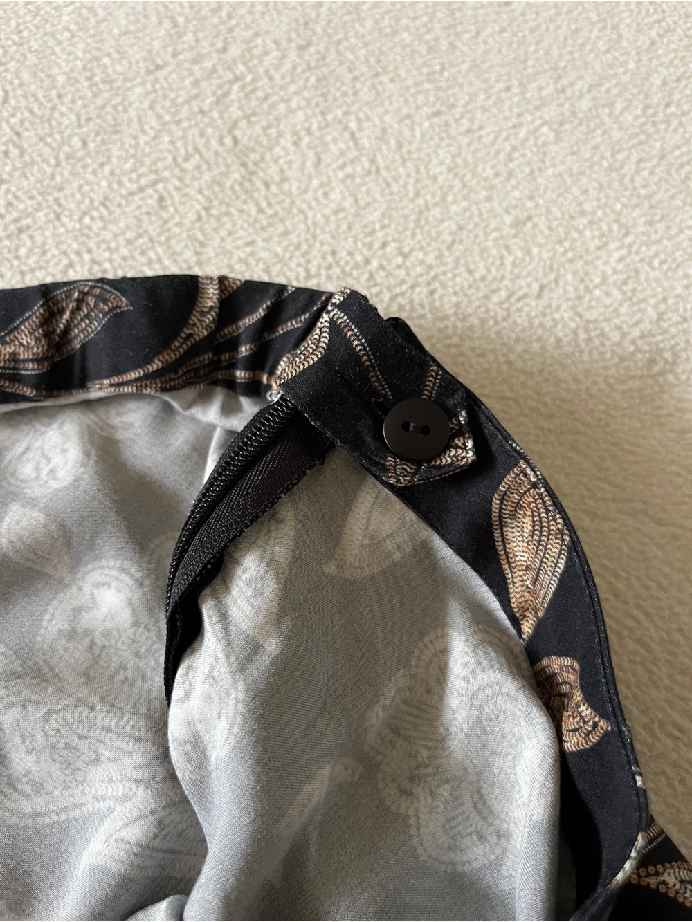 NEW J.Jill Black Floral Paisley Midi Semi Swing Skirt Silk-Like Viscose Academia - Picture 10 of 15